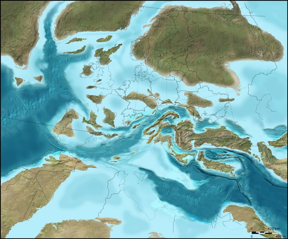 Český masív omývá v období křídy mělké teplé moře. Zdroj internet